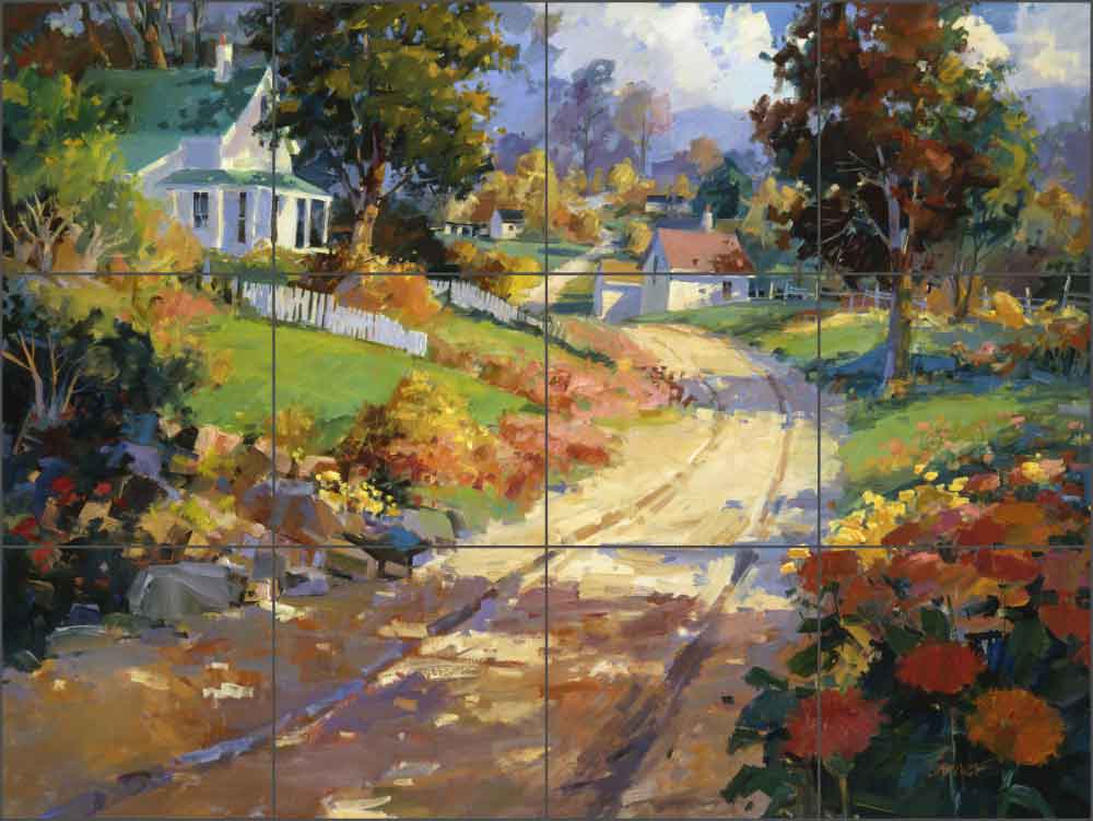 A Crisp Autumn Day by Steve Songer Ceramic Tile Mural - RW-SSA001