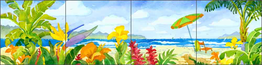 A Long Day at the Beach by Robin Wethe Altman Ceramic Tile Mural - RWA001