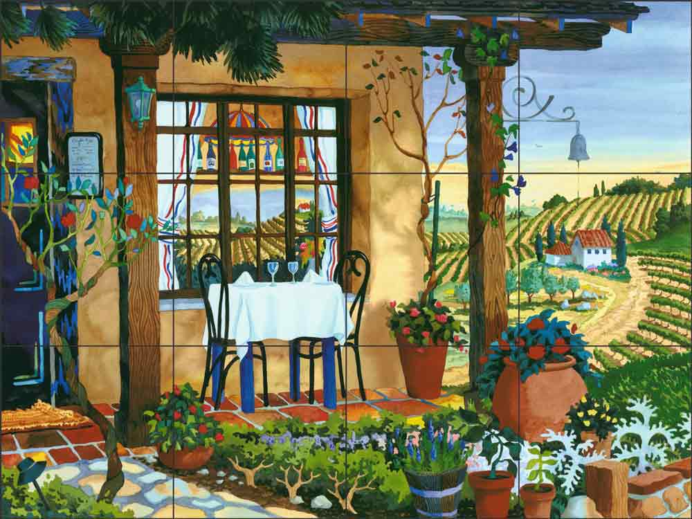 A Taste of Wine Country by Robin Wethe Altman Ceramic Tile Mural - RWA002