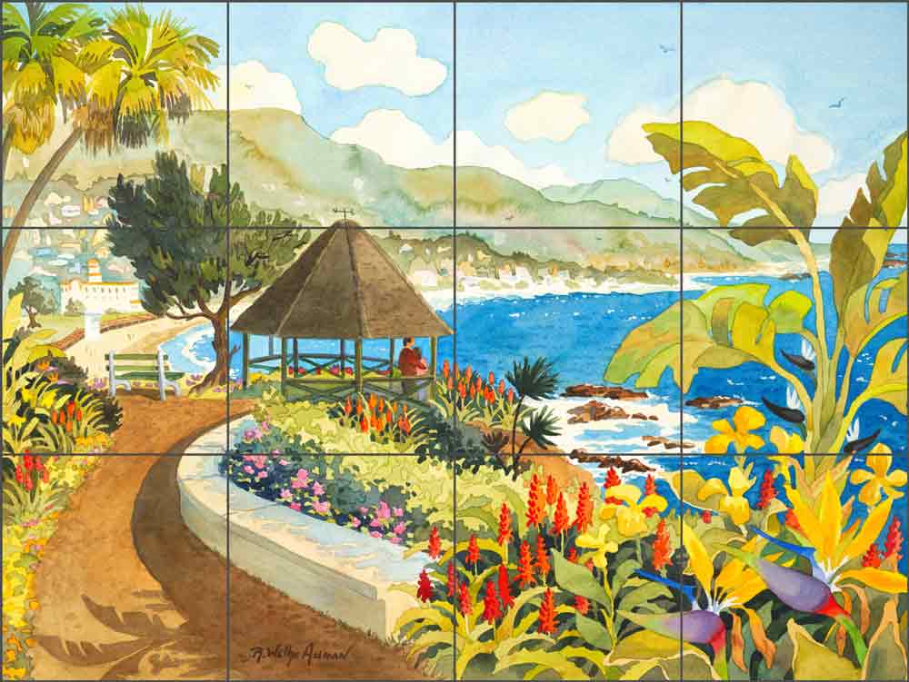 Laguna Gazebo by Robin Wethe Altman Ceramic Tile Mural RWA005