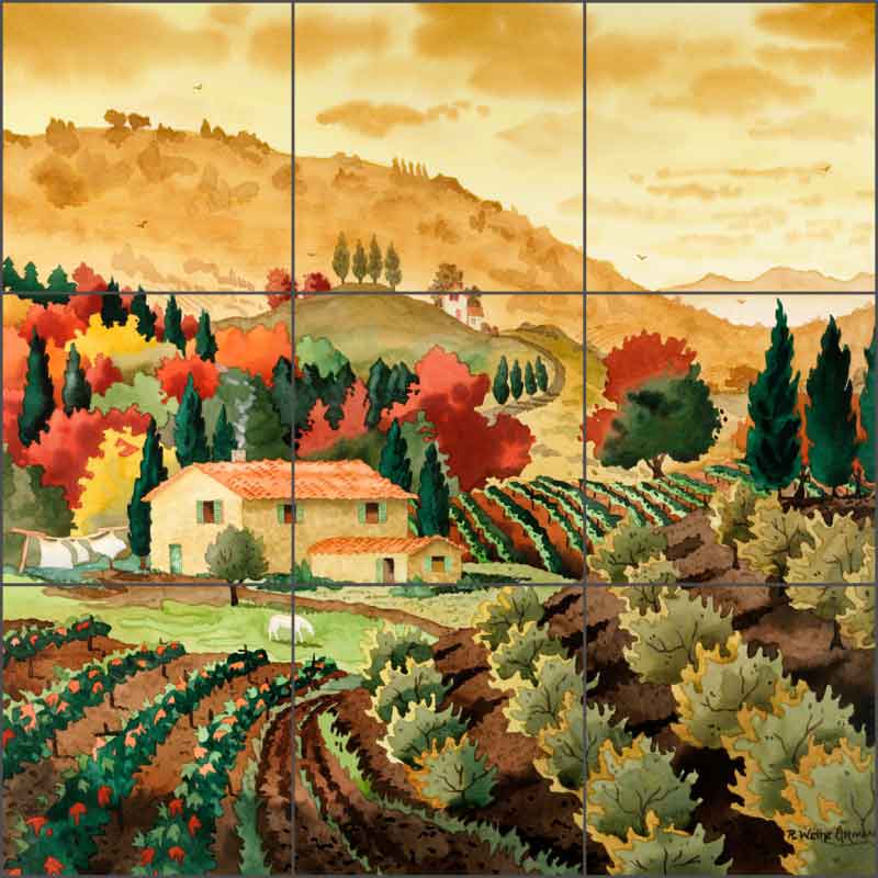 Tuscan Serenity by Robin Wethe Altman Ceramic Tile Mural - RWA016