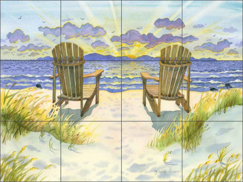 You, Me and the Sea by Robin Wethe Altman Ceramic Tile Mural - RWA019