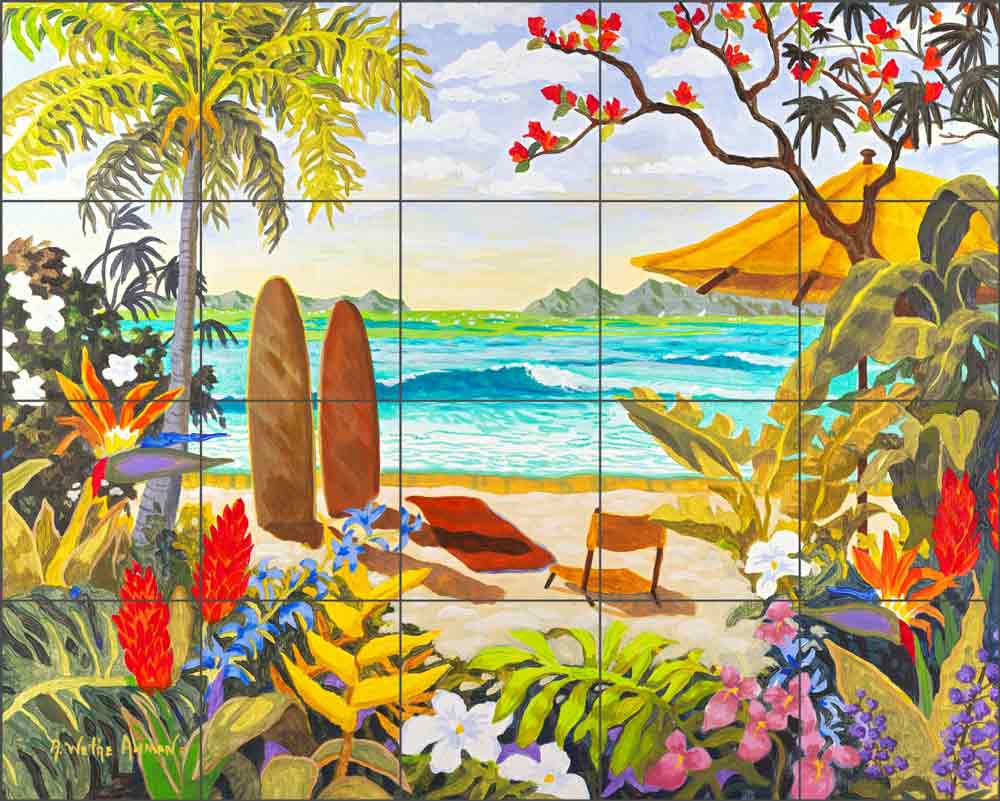 Another Day in Paradise by Robin Wethe Altman Ceramic Tile Mural RWA030