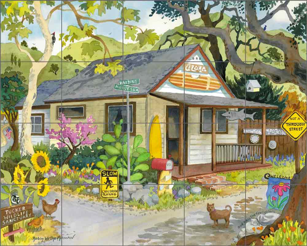 Aloha House by Robin Wethe Altman Ceramic Tile Mural RWA040