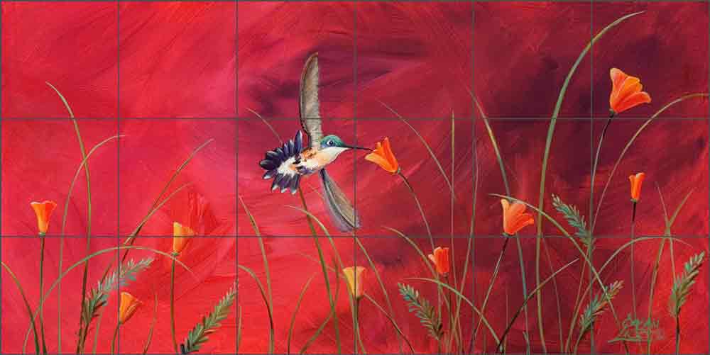 Summer Reds by Susan Libby Ceramic Tile Mural SLA005