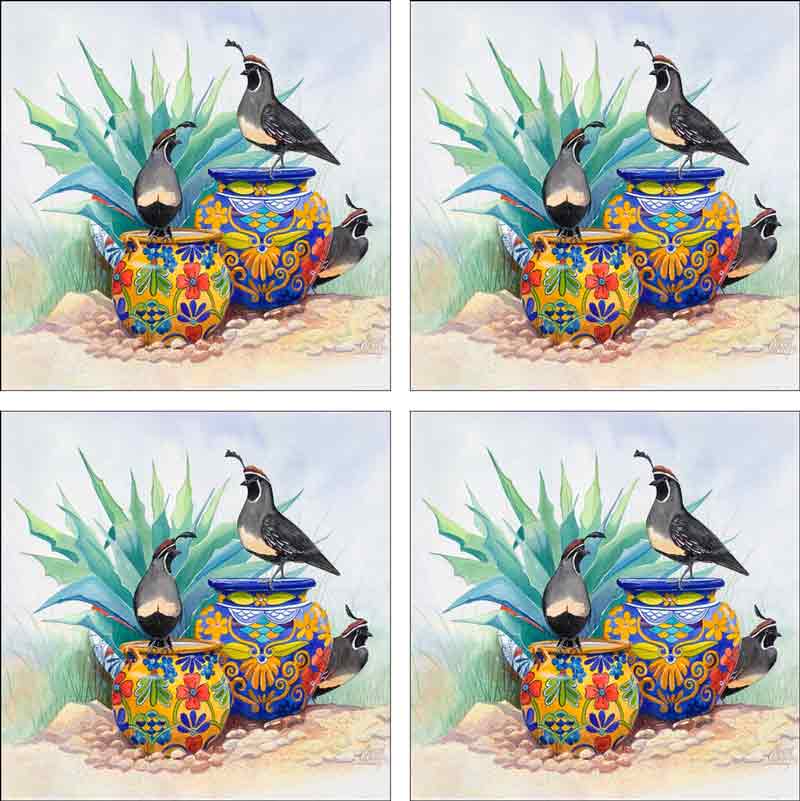 Garden Lookout by Susan Libby Ceramic Accent & Decor Tile Set - SLA012AT