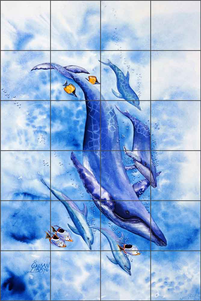 Sea Ballet by Susan Libby Ceramic Tile Mural - SLA017