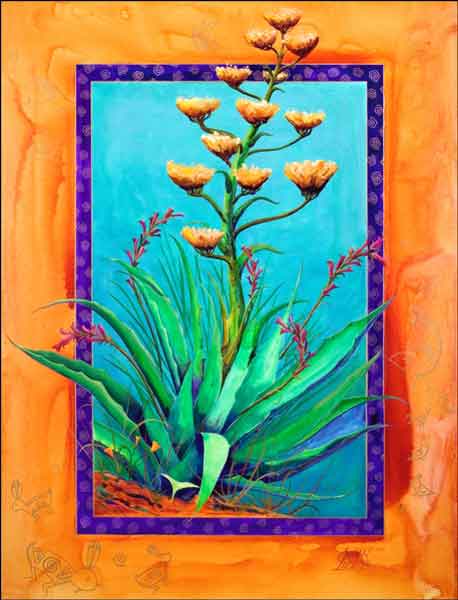 Blooming Agave by Susan Libby Ceramic Accent & Decor Tile - SLA021AT