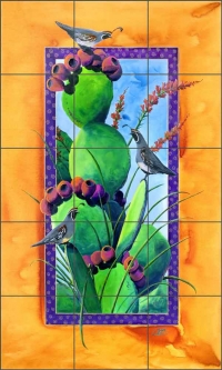 Three Amigos by Susan Libby Ceramic Tile Mural SLA027