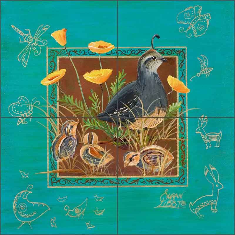 Morning Stroll by Susan Libby Ceramic Tile Mural - SLA030