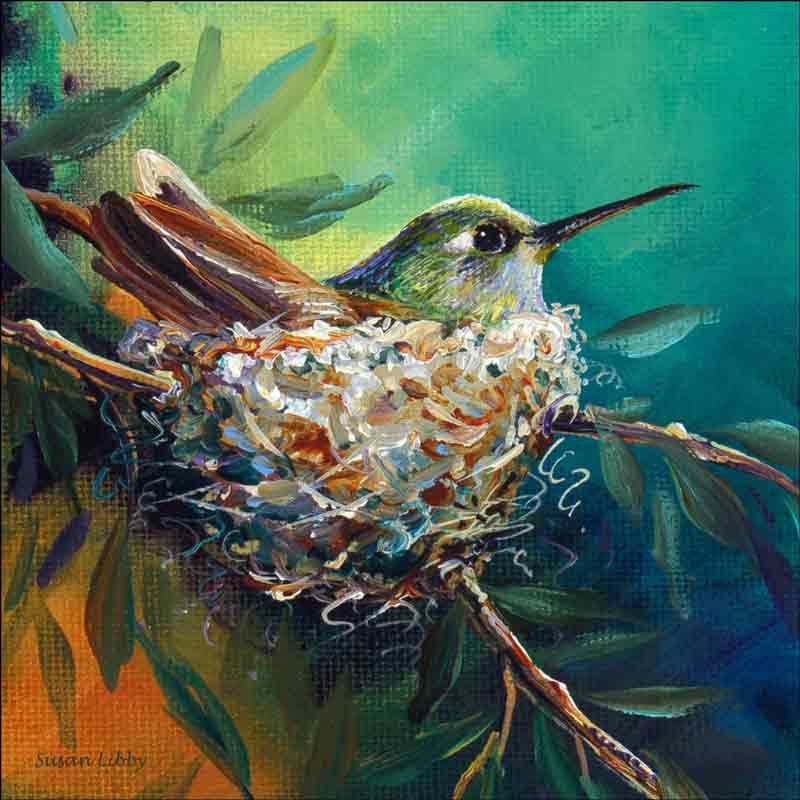 Hidden Nest by Susan Libby Ceramic Accent & Decor Tile SLA046AT