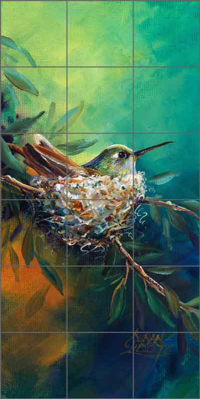 Hidden Nest by Susan Libby Ceramic Tile Mural - SLA046