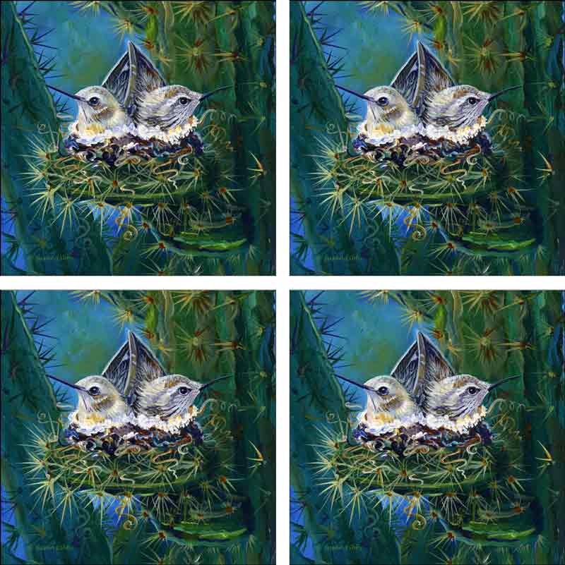 Sittin in the Saddle by Susan Libby Ceramic Accent & Decor Tile Set - SLA053AT