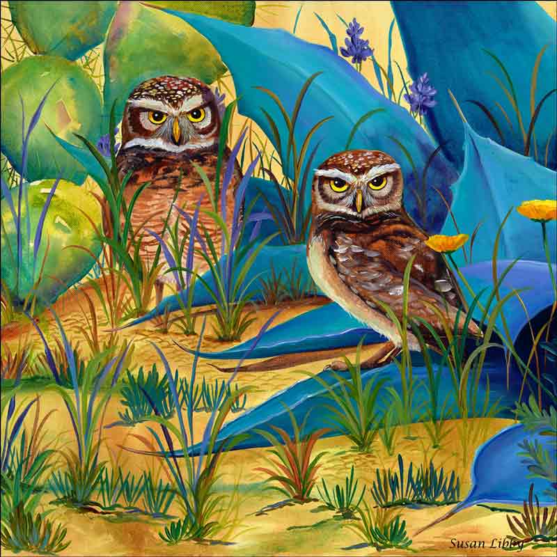 Burrowing Owls by Susan Libby Accent & Decor Tile SLA067AT