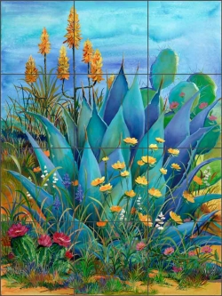 Desert Garden II by Susan Libby Ceramic Tile Mural SLA071
