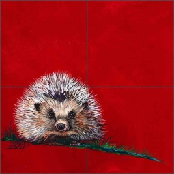 Heddie the Hedgehog by Susan Libby Ceramic Tile Mural SLA075