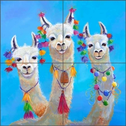 Peruvian Ladies by Susan Libby Ceramic Tile Mural SLA081