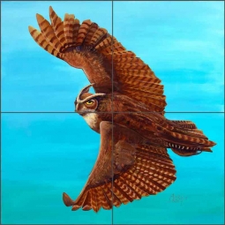 Silent Flyer by Susan Libby Ceramic Tile Mural SLA084