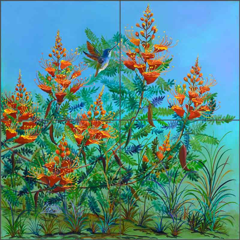 Summer Paradise by Susan Libby Ceramic Tile Mural SLA088