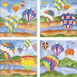 Hot Air by Sara Mullen Ceramic Accent & Decor Tile Set SM-ATSet11