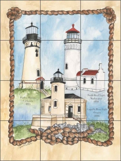 Western Lights by Sara Mullen Ceramic Tile Mural - SM001