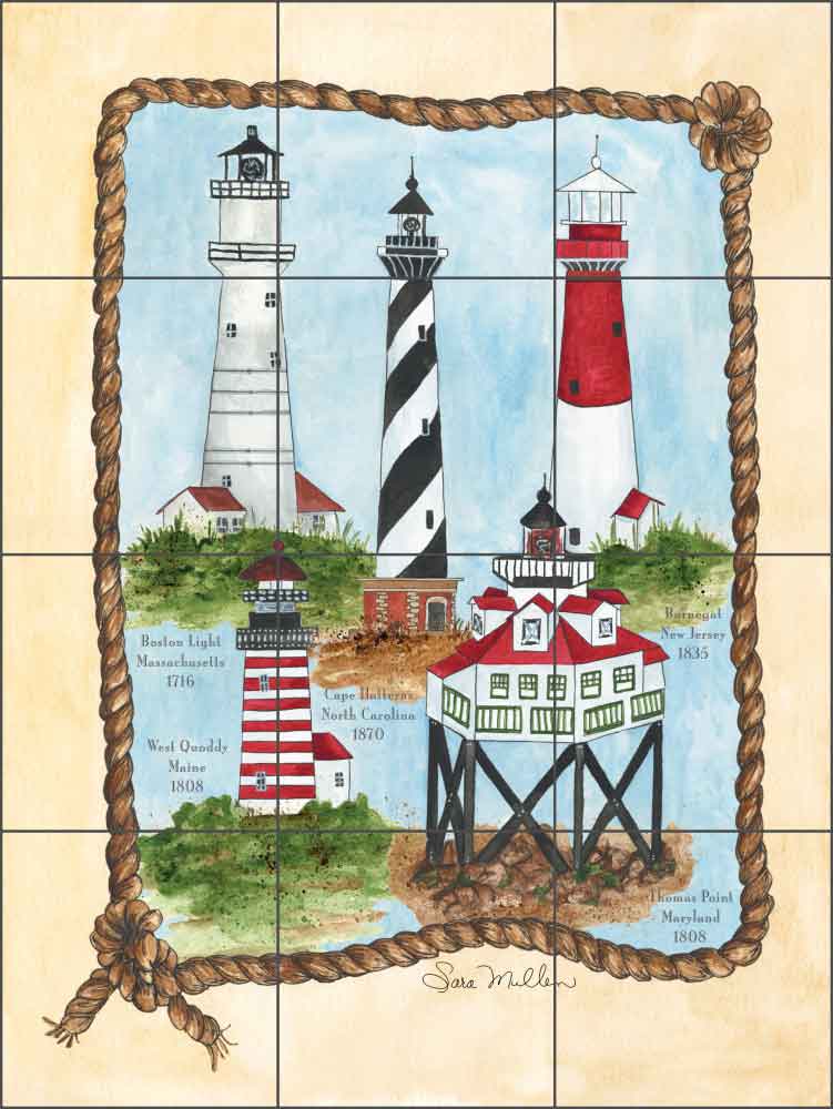 Eastern Lights by Sara Mullen Ceramic Tile Mural - SM004