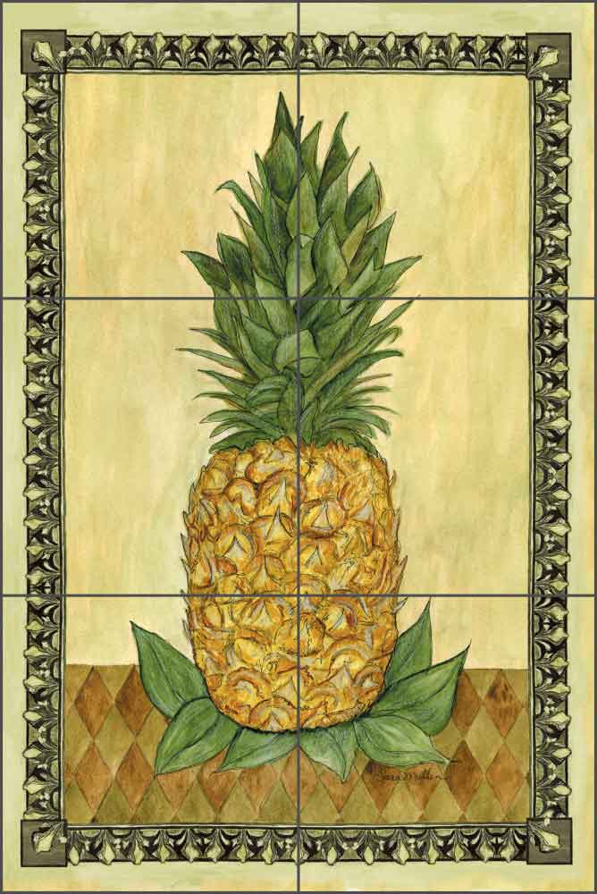 Pineapple by Sara Mullen Ceramic Tile Mural - SM007