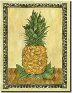Mullen Pineapple Fruit Ceramic Accent Tile 6" x 8" - SM007