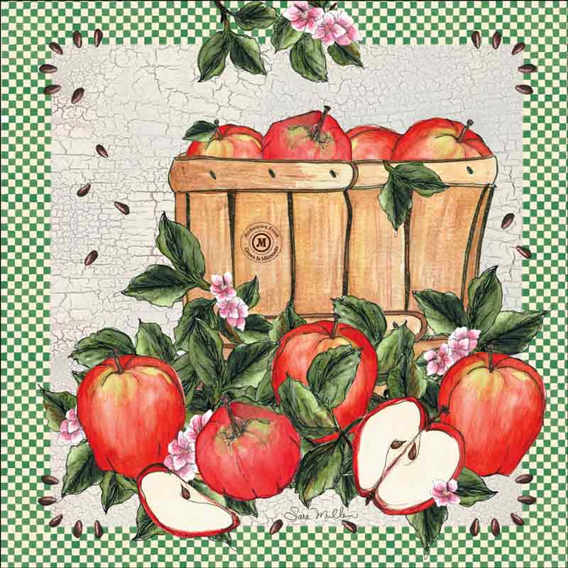 Apples for Friends I by Sara Mullen Ceramic Accent & Decor Tile - SM011AT