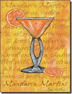 Mullen Martini Cocktail Ceramic Accent Tile 6" x 8" - SM015AT