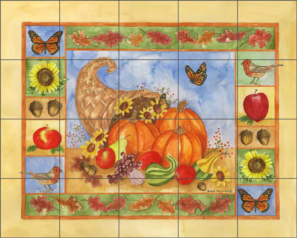 Cornucopia I by Sara Mullen Ceramic Tile Mural SM036