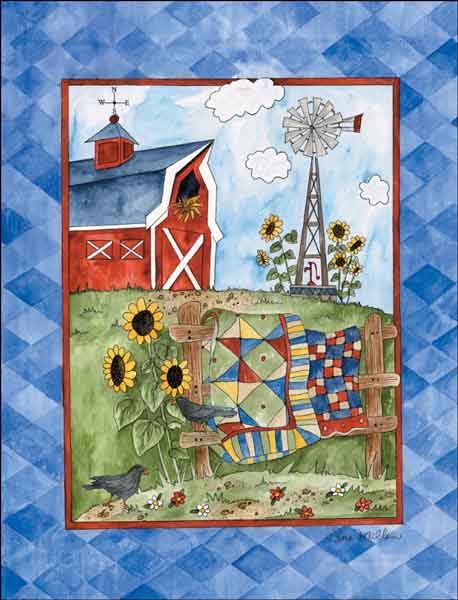 Summer Farmyard by Sara Mullen Ceramic Accent & Decor Tile SM053AT