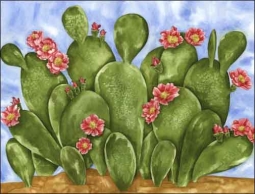 Mullen Southwest Cactus Ceramic Accent Tile - SM064AT