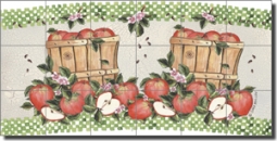 Mullen Apples Fruit Ceramic Tile Mural 25.5" x 12.75" - SM065