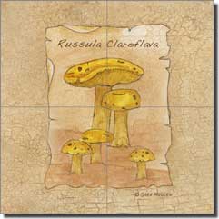 Mullen Mushroom Kitchen Ceramic Tile Mural 8.5" x 8.5" - SM072