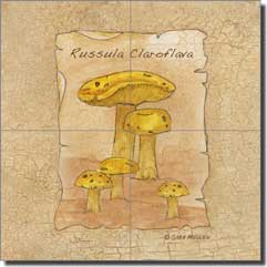 Mullen Mushroom Kitchen Ceramic Tile Mural 8.5" x 8.5" - SM072