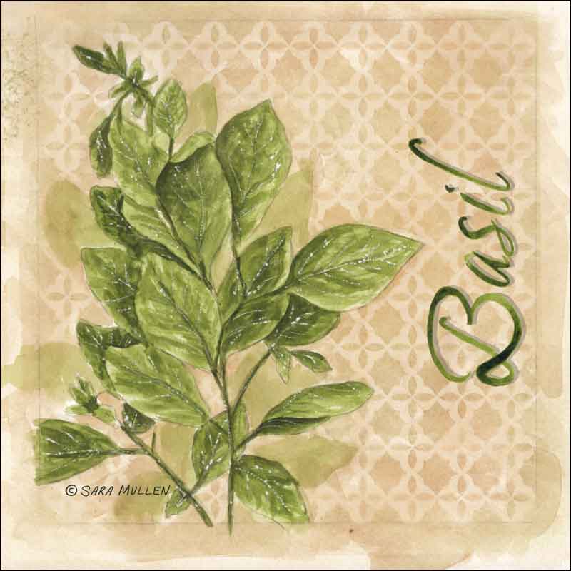 Basil by Sara Mullen Ceramic Accent & Decor Tile - SM086AT