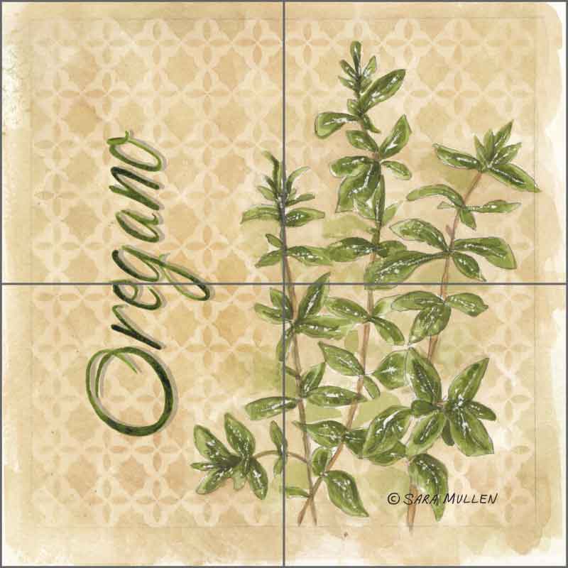 Oregano by Sara Mullen Ceramic Tile Mural - SM088