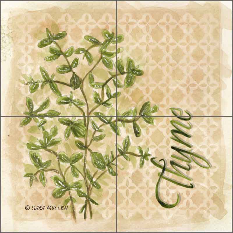 Thyme by Sara Mullen Ceramic Tile Mural - SM091