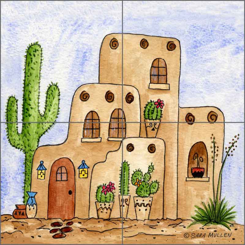 Southwest Sampler I by Sara Mullen Ceramic Tile Mural - SM096