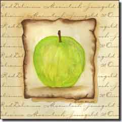 Mullen Fruit Apple Ceramic Accent Tile 6" x 6" - SM100AT