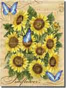 Mullen Sunflowers Butterflies Ceramic Tile Mural 18" x 24" - SM114