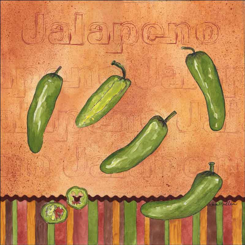 Fiesta Peppers - Jalapeno by Sara Mullen Ceramic Accent & Decor Tile - SM119AT