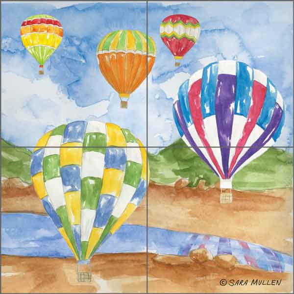 Hot Air 1 by Sara Mullen Ceramic Tile Mural SM132