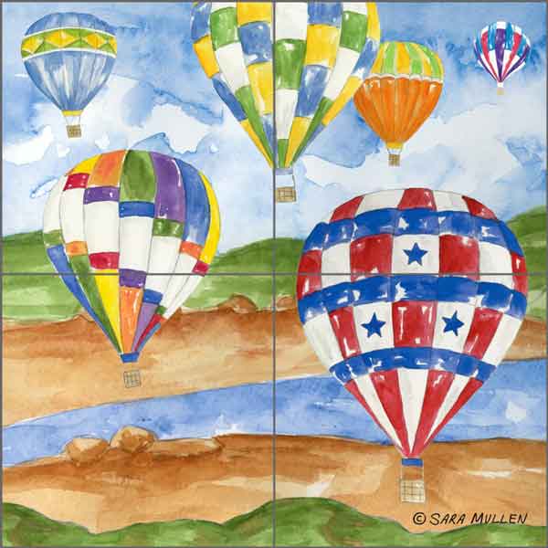 Hot Air 2 by Sara Mullen Ceramic Tile Mural SM133