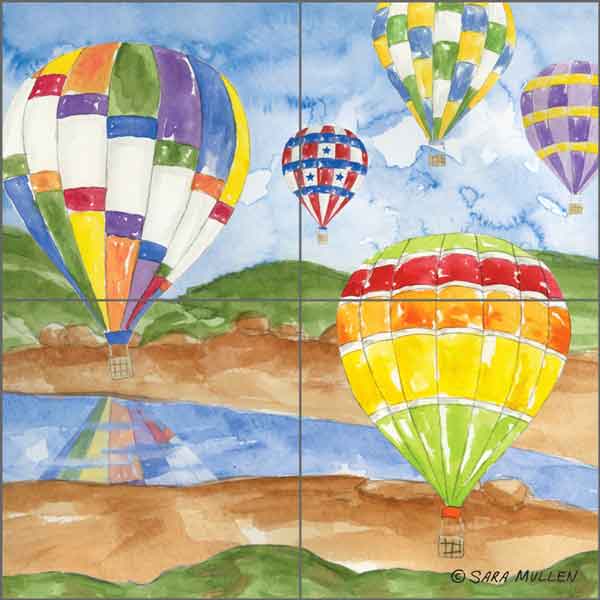 Hot Air 3 by Sara Mullen Ceramic Tile Mural SM134