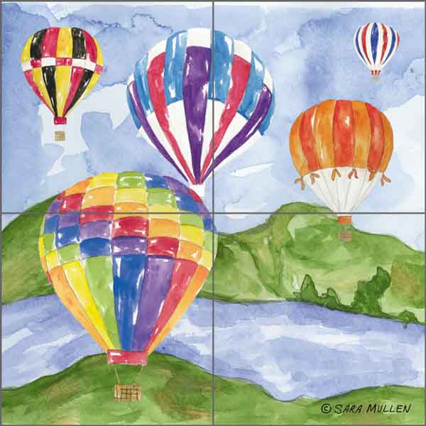 Hot Air 4 by Sara Mullen Ceramic Tile Mural SM135