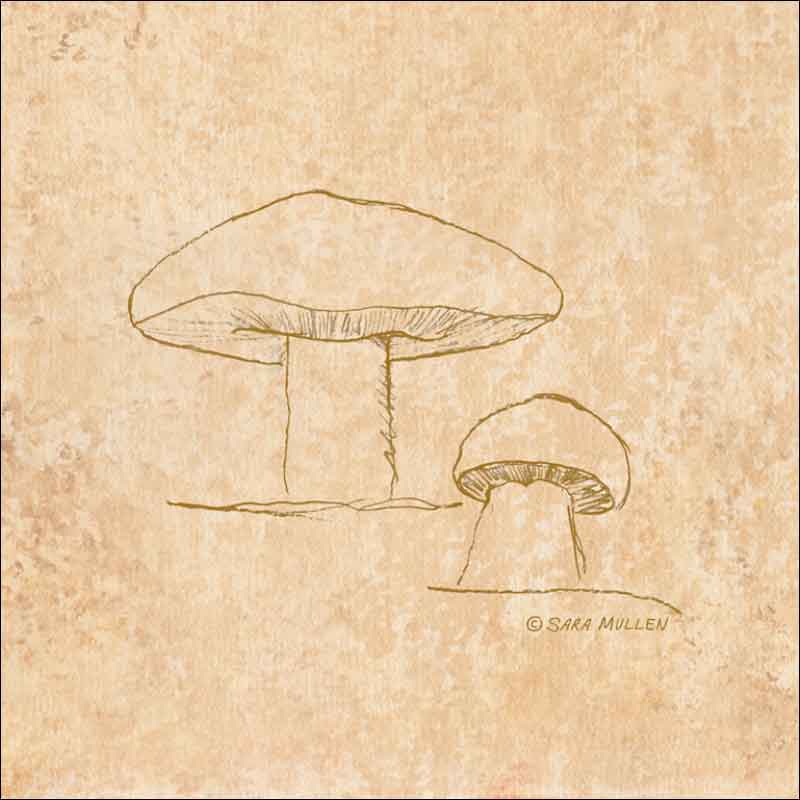 Mushroom Pattern 4 by Sara Mullen Ceramic Accent & Decor Tile - SM141AT