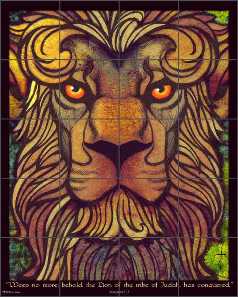 Lion of Judah by Tom duBois Ceramic Tile Mural TDA025