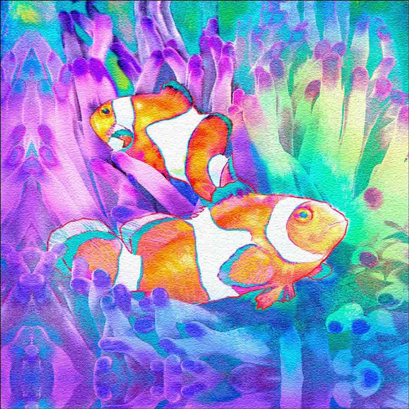 Clown Fish by Tom duBois Floor Tile Art TDA035FL